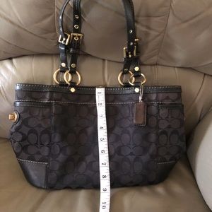 Coach black signature logo purse